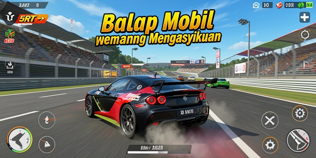 Tampilan gameplay balapan luar biasa di 5RT dengan grafis realistis.