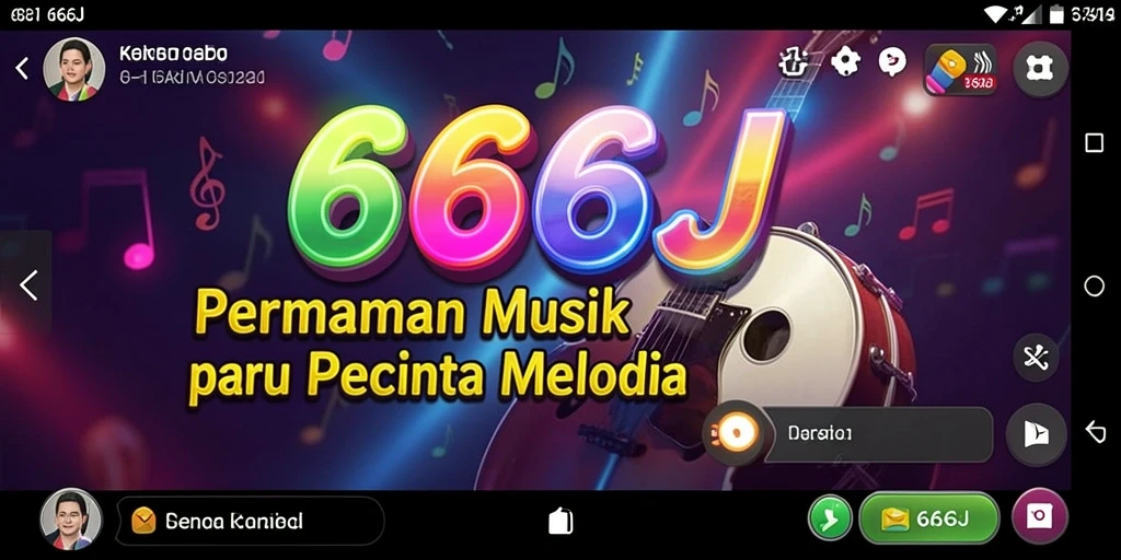 Screenshot utama gameplay 666J yang menunjukkan serunya permainan musik.