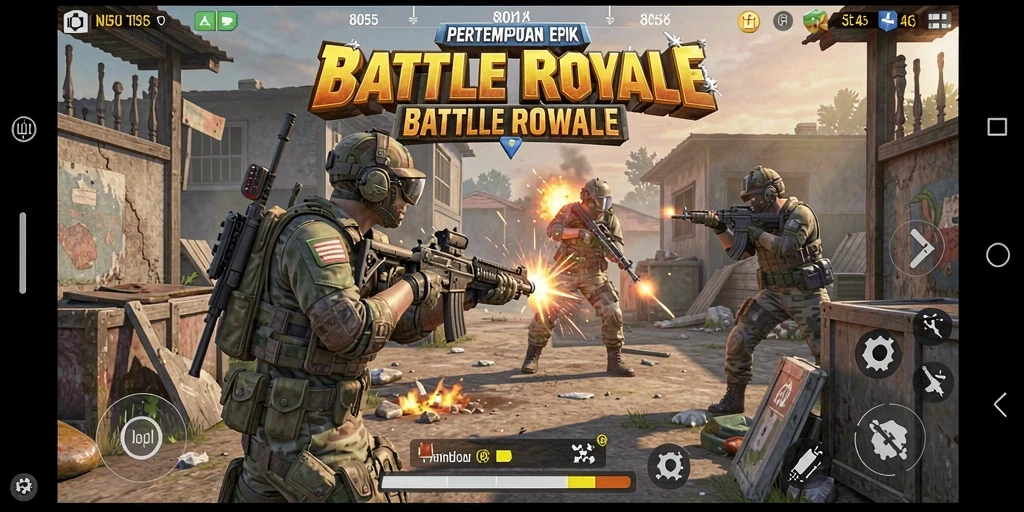 Gameplay menegangkan di arena Battle Royale 8055.