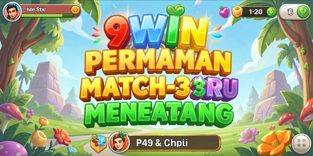 Tangkapan layar utama 9WIN menunjukkan gameplay Match-3 yang mengasyikkan.