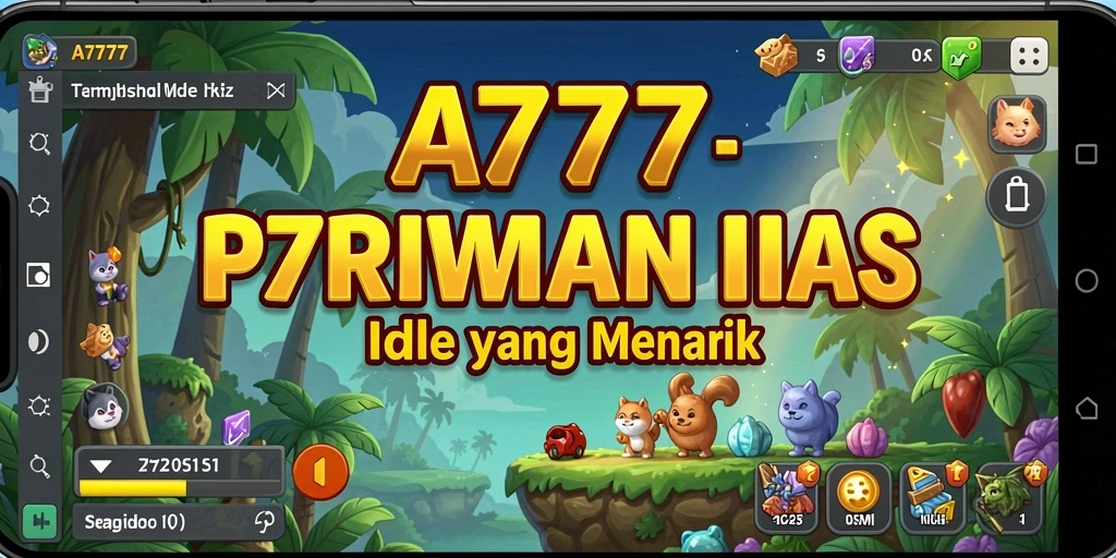 Tampilan gameplay A7777 yang menampilkan momen santai dalam permainan Idle.