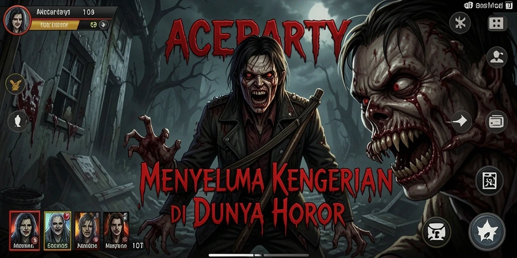 Screenshot ACEPARTY menampilkan suasana mencekam dan gameplay intens.
