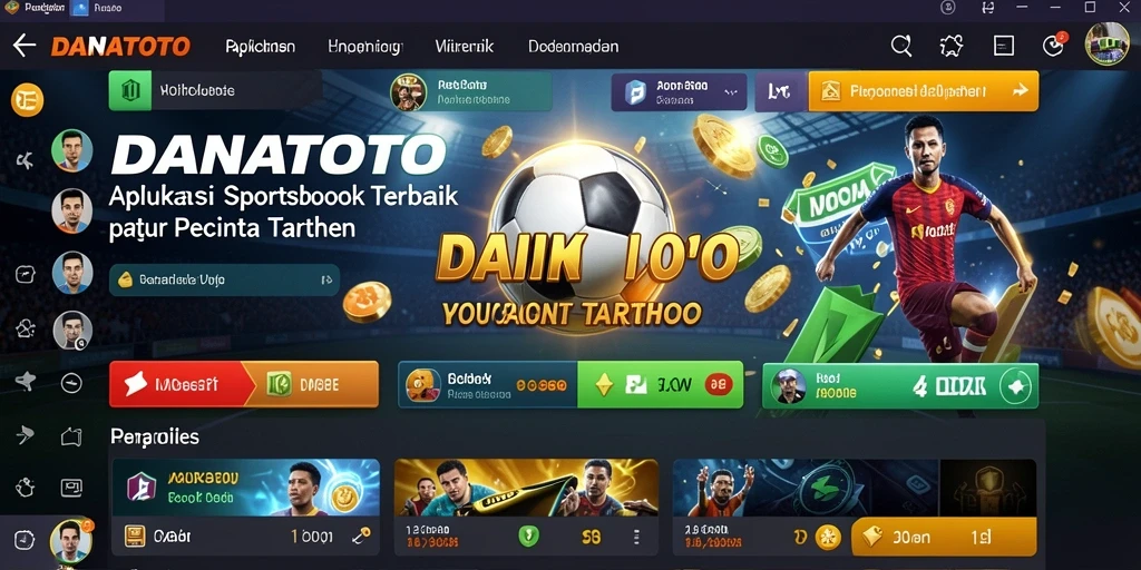 Screenshot utama game Sportsbook DANATOTO menampilkan suasana taruhan yang dinamis.