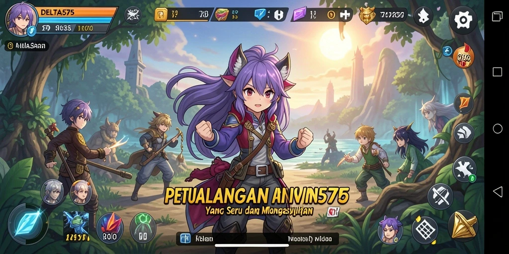 Tampilan gameplay yang mendebarkan dan menghibur di DELTA575.