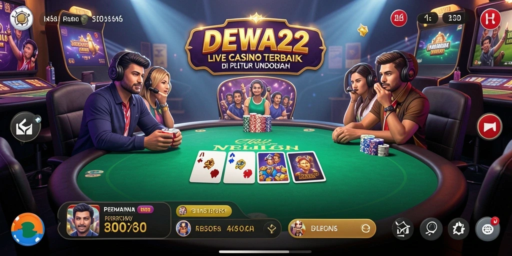 Tampilan gameplay Live Casino yang seru dan interaktif di DEWA22.