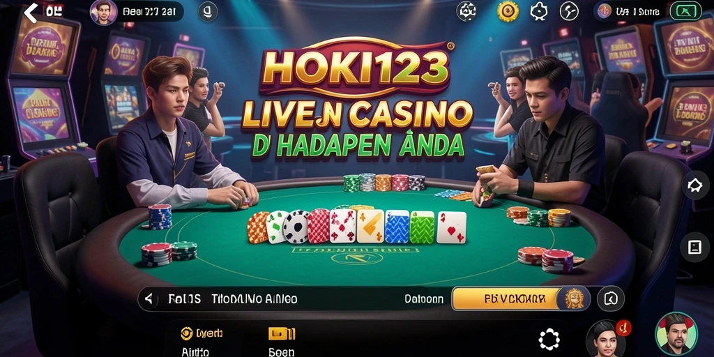 Tampilan gameplay HOKI123 yang menarik dan interaktif dalam Live Casino.
