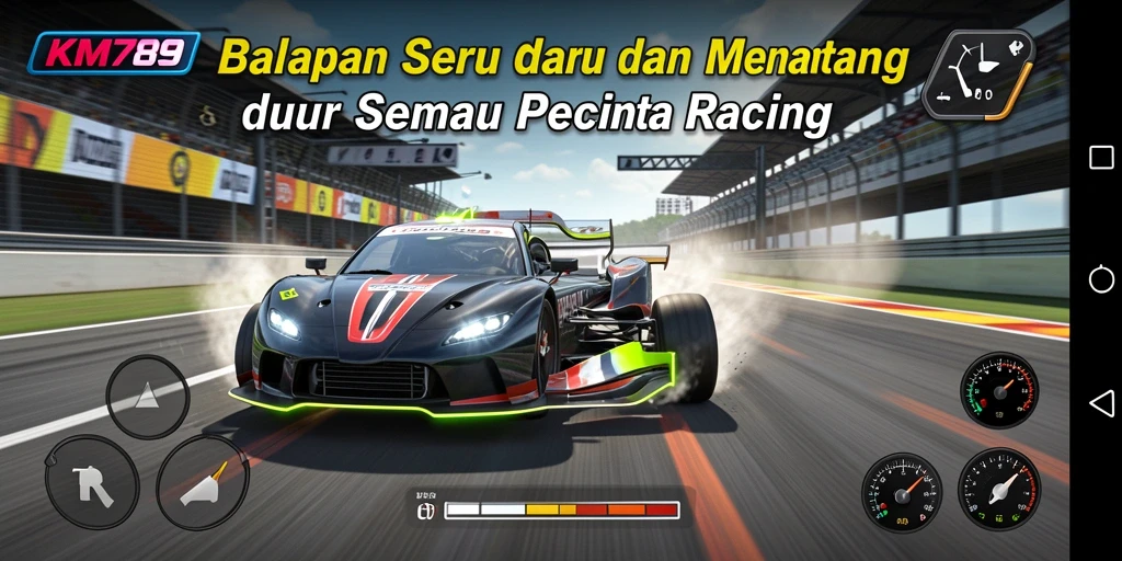 Tampilan gameplay KM789 dengan balapan mendebarkan yang memikat.