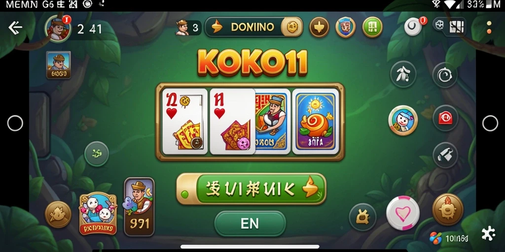 Screenshot permainan KOKO11 menampilkan gameplay Domino yang menarik.