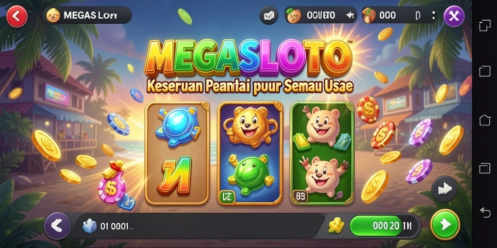 Tampilan menarik dan seru dari gameplay MEGASLOTO.