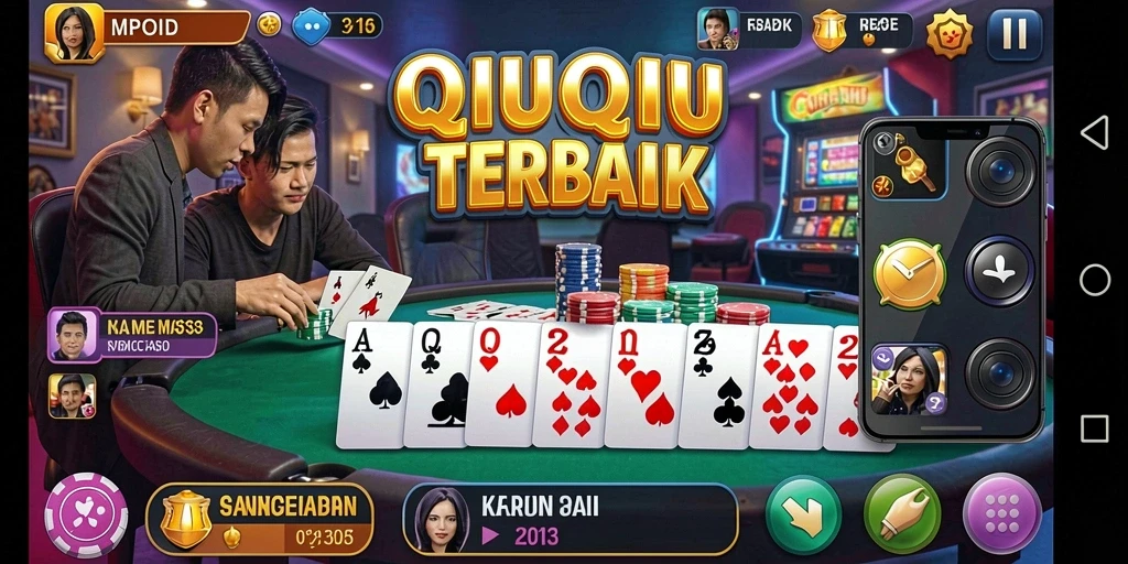 Screenshots menunjukkan gameplay seru dari permainan QiuQiu.