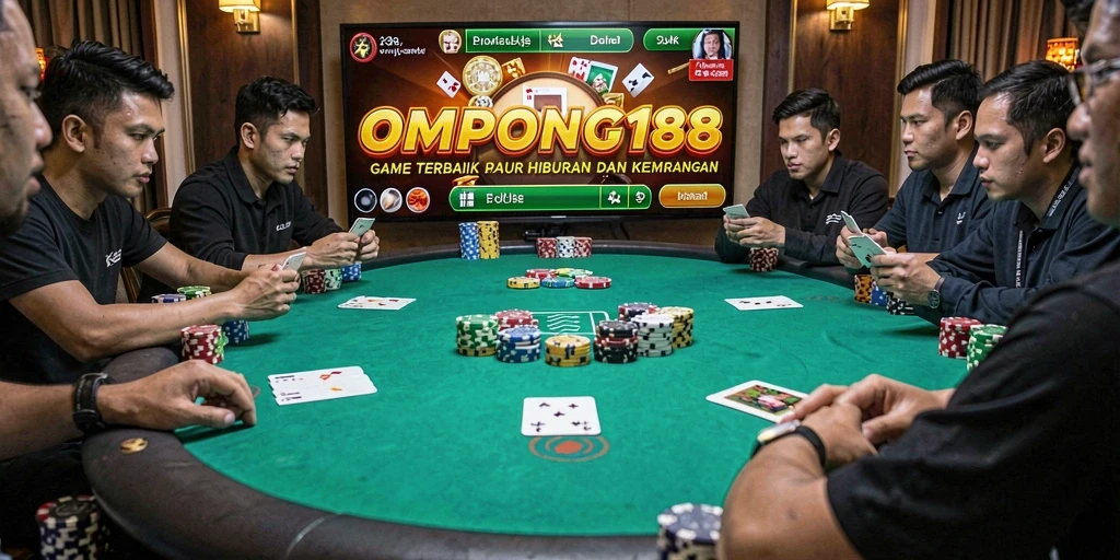 Tampilan gameplay Poker yang mendebarkan di OMPONG188.
