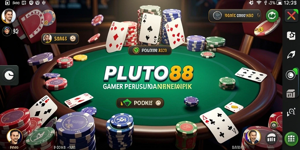 Tampilan gameplay seru di PLUTO88 dengan suasana Poker yang menegangkan.