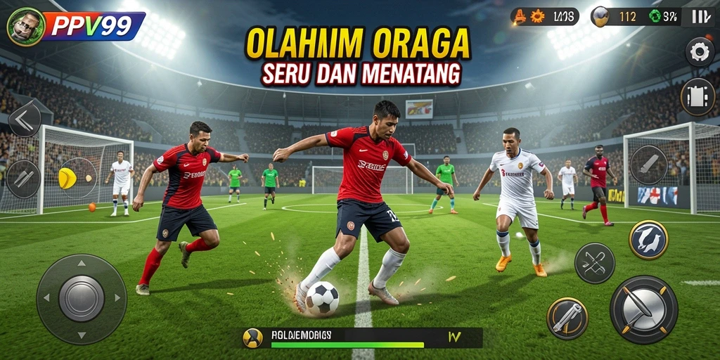 Tangkapan layar dari PPV99 menunjukkan aksi pertandingan yang intens.
