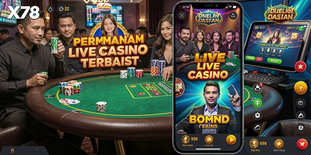 Tampilan gameplay X78 yang mengasyikkan dengan dealer langsung dan interaksi sosial.